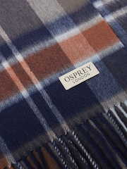 أزرق مربعات - Osprey London The Skye Wool & Cashmere Blend Scarf - صورة 6 من 6