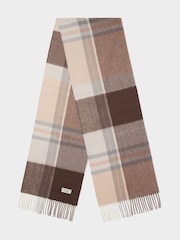 مربعات لون طبيعي - Osprey London The Skye Wool & Cashmere Blend Scarf - صورة 2 من 5