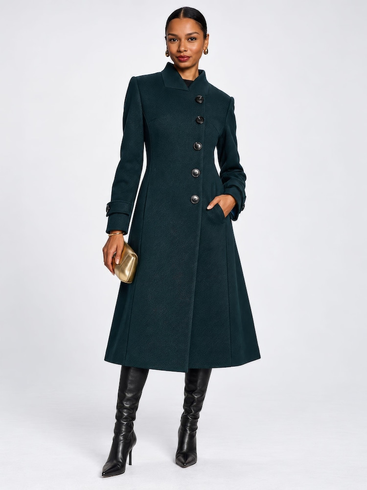أخضر - Jolie Moi Military Asymmetrical Button Jacket - Image 1 of 6 أخضر - Jolie Moi Military Asymmetrical Button Jacket - Image 1 of 6