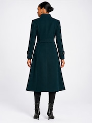 أخضر - Jolie Moi Military Asymmetrical Button Jacket - Image 2 of 6