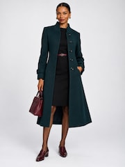 أخضر - Jolie Moi Military Asymmetrical Button Jacket - Image 4 of 6