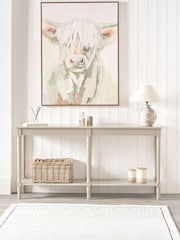 Pacific Putty Pine Wood Large Console Table - Image 1 of 7