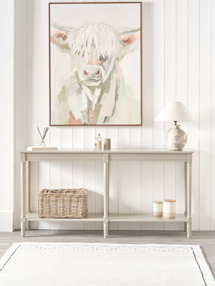 Pacific Putty Pine Wood Large Console Table - Image 1 of 7