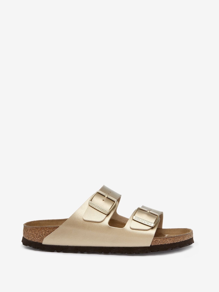 Birkenstock Gold Metallic Arizona Birko Flor Sandals - Image 2 of 6