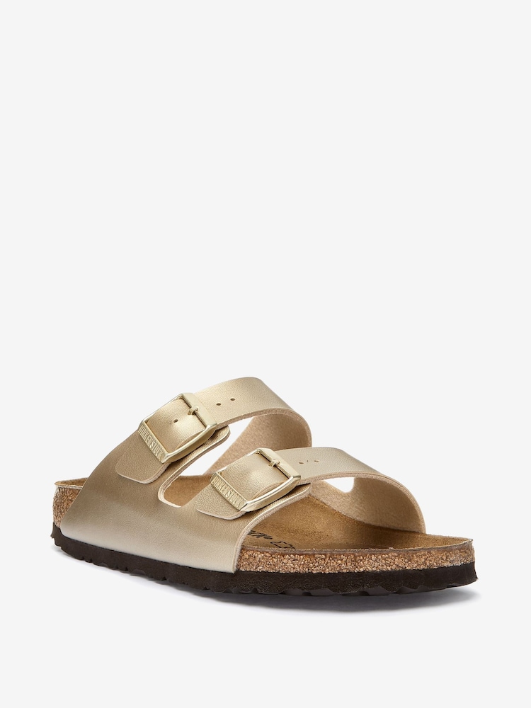 Birkenstock Gold Metallic Arizona Birko Flor Sandals - Image 3 of 6