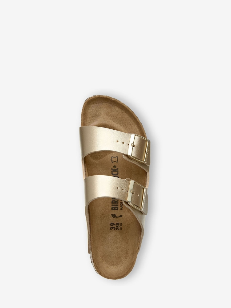 Birkenstock Gold Metallic Arizona Birko Flor Sandals - Image 4 of 6
