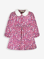 JoJo Maman Bébé Berry Pink Mouse Floral Peter Pan Dress - Image 1 of 2
