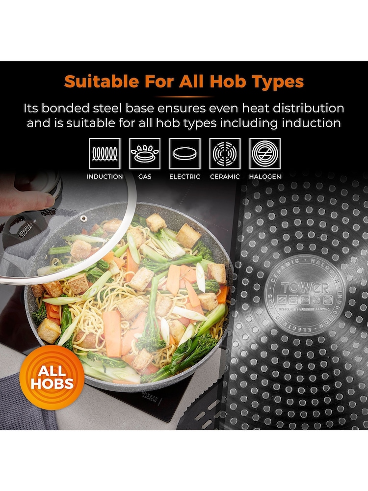 Tower Grey Cerastone Forged Wok - Image 6 of 6