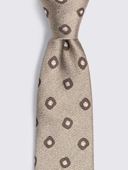 MOSS Dark Neutral Silk Square Geometric Tie - Image 2 of 2