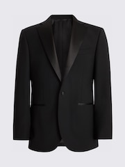 Chaqueta de esmoquin de corte estándar con solapas de muesca y mezcla de lana de MOSS - Imagen 5 de 5