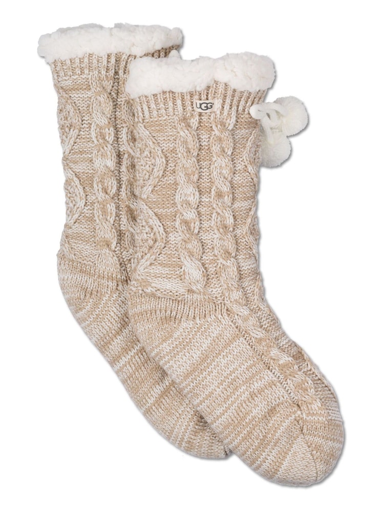UGG Cream Pom Pom Fleece Lined Socks - Image 1 of 4