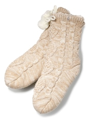 UGG Cream Pom Pom Fleece Lined Socks - Image 2 of 4