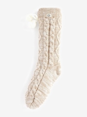 UGG Cream Pom Pom Fleece Lined Socks - Image 4 of 4