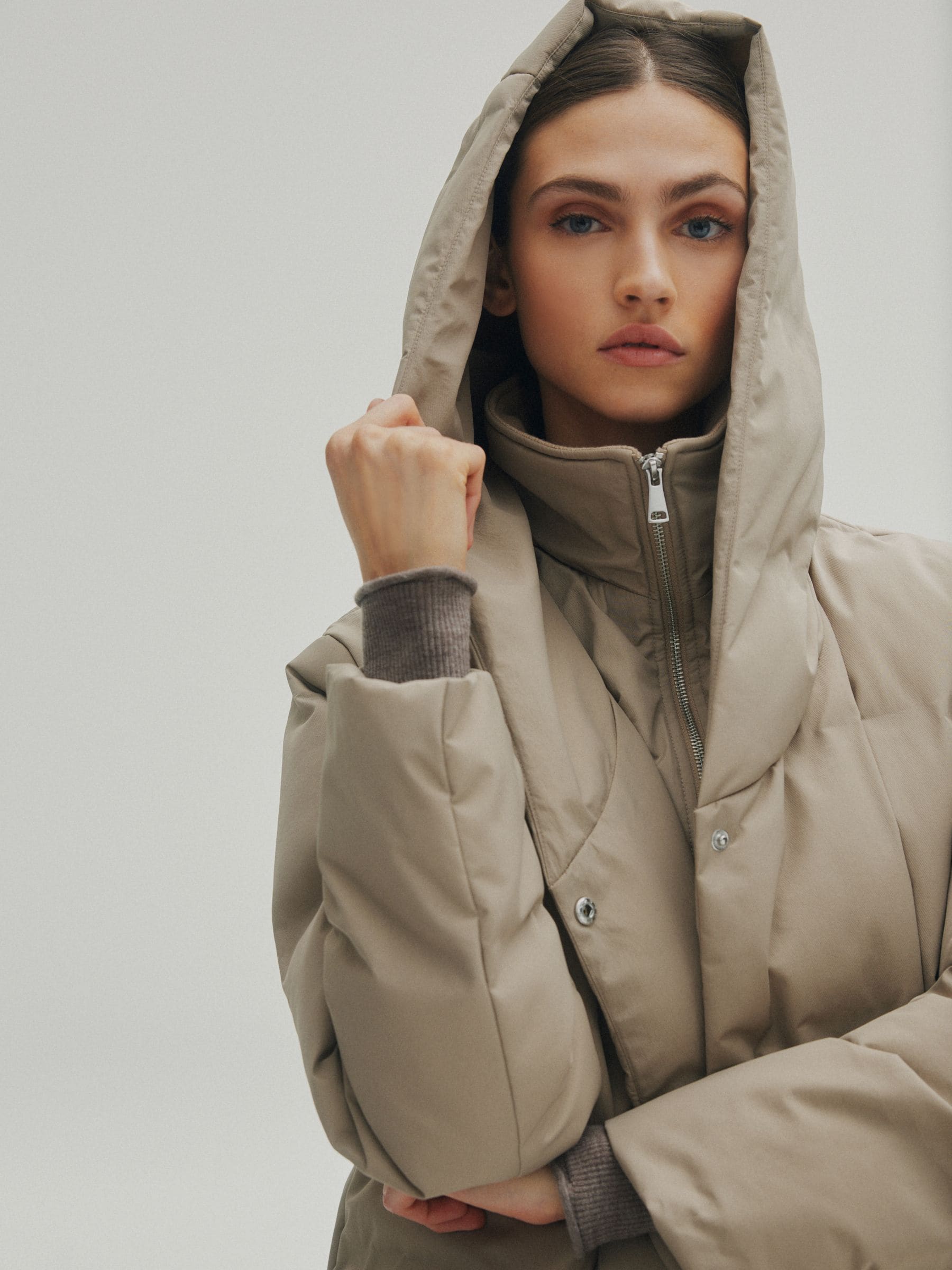 Buy Neutral Longline Shower Resistant Padded Hooded Coat from Next Luxembourg