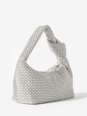 Mint Velvet Silver Kay Diamante Clutch Bag - Image 3 of 5