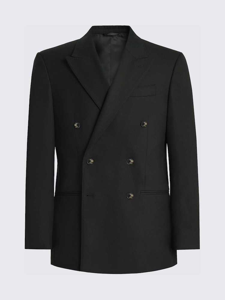 MOSS Black Relaxed Fit Flannel Suit Jacket - Image 5 of 5 MOSS Black Relaxed Fit Flannel Suit Jacket - Image 5 of 5