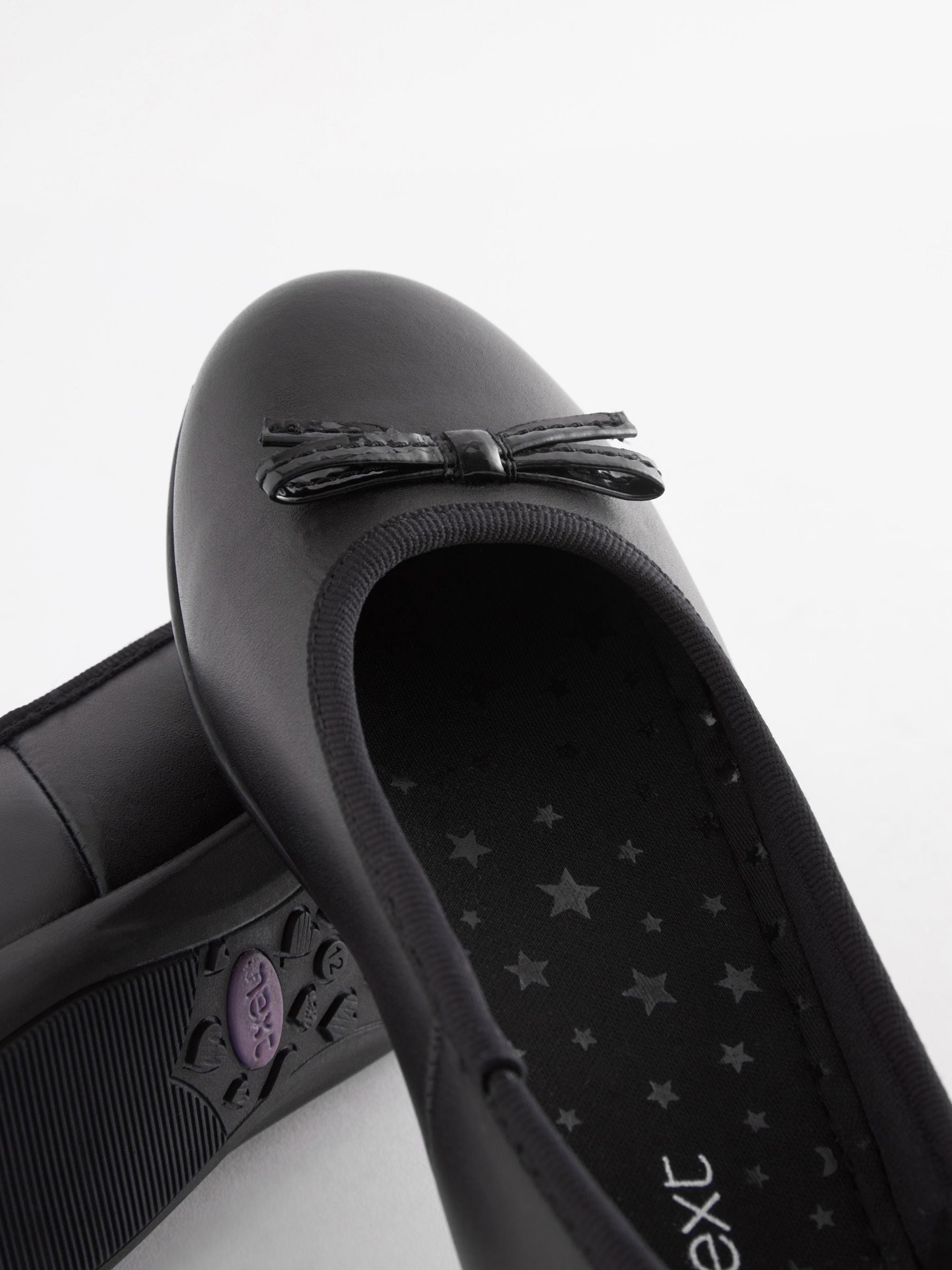 Buy Black Matt Narrow Fit E School Leather Ballet Shoes from Next United Arab Emirates