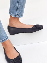 marine - Ballerines Forever Comfort® en cuir à bout carré - Image 2 of 7