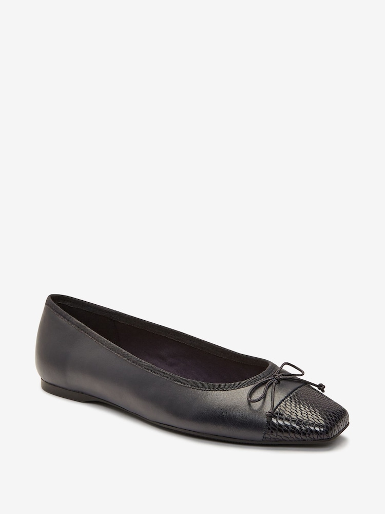 marine - Ballerines Forever Comfort® en cuir à bout carré - Image 5 of 7