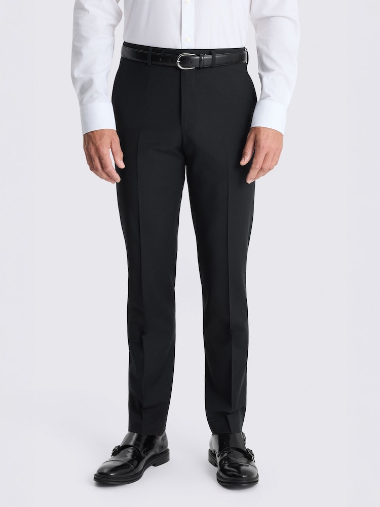 MOSS Black Tailored Fit Wool Blend Performance Suit Trousers - Image 1 of 3 MOSS Black Tailored Fit Wool Blend Performance Suit Trousers - Image 1 of 3