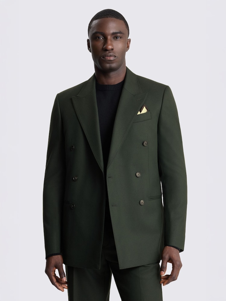 MOSS Khaki Green Relaxed Fit Flannel Suit Jacket - Image 1 of 5 MOSS Khaki Green Relaxed Fit Flannel Suit Jacket - Image 1 of 5