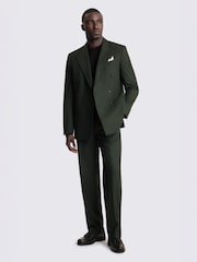 MOSS Khaki Green Relaxed Fit Flannel Suit Jacket - Image 2 of 5