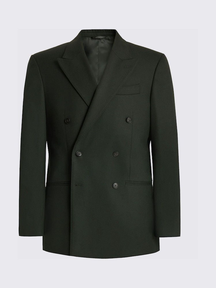 MOSS Khaki Green Relaxed Fit Flannel Suit Jacket - Image 5 of 5 MOSS Khaki Green Relaxed Fit Flannel Suit Jacket - Image 5 of 5