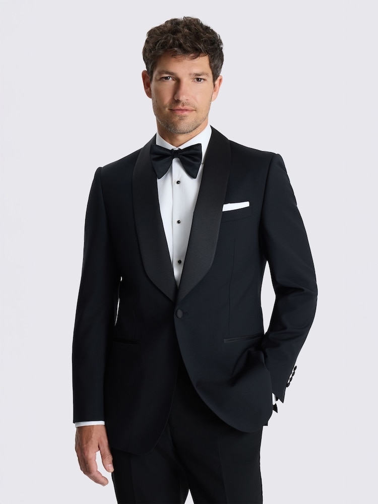 MOSS Tailored Fit -villasekoitteinen huivikäänteinen smokkitakki - Kuva 1 / 5