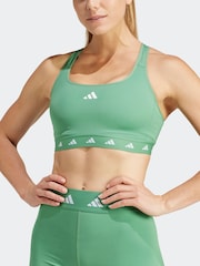 adidas Green Medium Techfit Support Bra - Image 1 of 7
