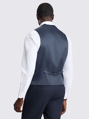 MOSS Blue Tailored Fit Puppytooth Waistcoat - Image 2 of 3