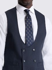 MOSS Blue Tailored Fit Puppytooth Waistcoat - Image 3 of 3