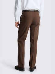 MOSS Chestnut Brown Slim Fit Flannel Suit Trousers - Image 2 of 3