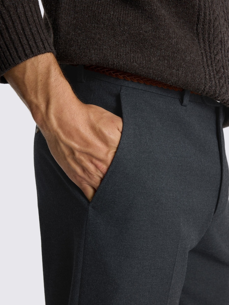 MOSS Charcoal Grey Relaxed Fit Flannel Suit Trousers - Image 3 of 3 MOSS Charcoal Grey Relaxed Fit Flannel Suit Trousers - Image 3 of 3