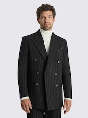 MOSS Brown Relaxed Fit Stripe Suit Jacket - Image 1 of 5