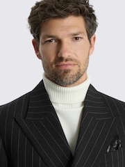 MOSS Brown Relaxed Fit Stripe Suit Jacket - Image 4 of 5