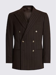 MOSS Brown Relaxed Fit Stripe Suit Jacket - Image 5 of 5