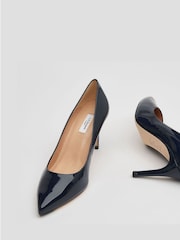 LK Bennett Navy Blue Tilly Pointed Ballerina Flats - Image 3 of 4