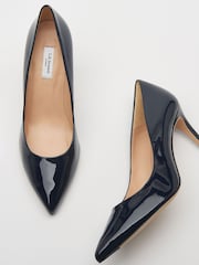 LK Bennett Navy Blue Tilly Pointed Ballerina Flats - Image 4 of 4