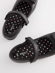Black Matt Narrow Fit (E) School Leather Bow Mary Jane Shoes - Image 6 of 7