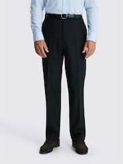 MOSS Black Relaxed Fit Flannel Suit Trousers - Image 1 of 3