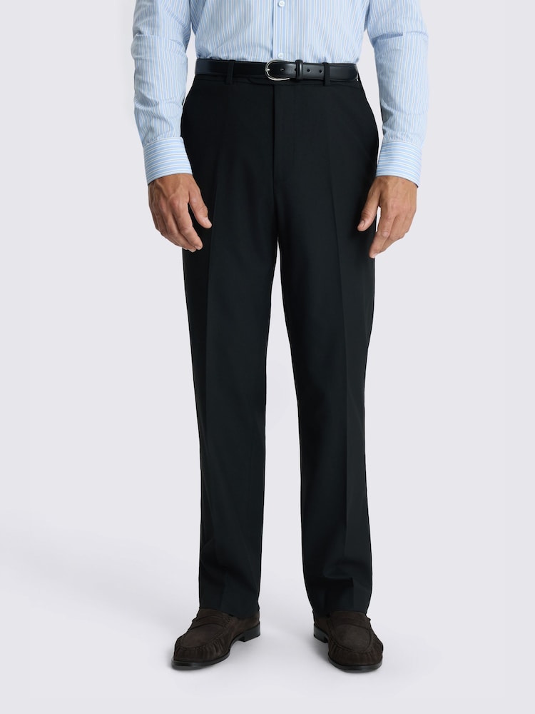 MOSS Black Relaxed Fit Flannel Suit Trousers - Image 1 of 3 MOSS Black Relaxed Fit Flannel Suit Trousers - Image 1 of 3