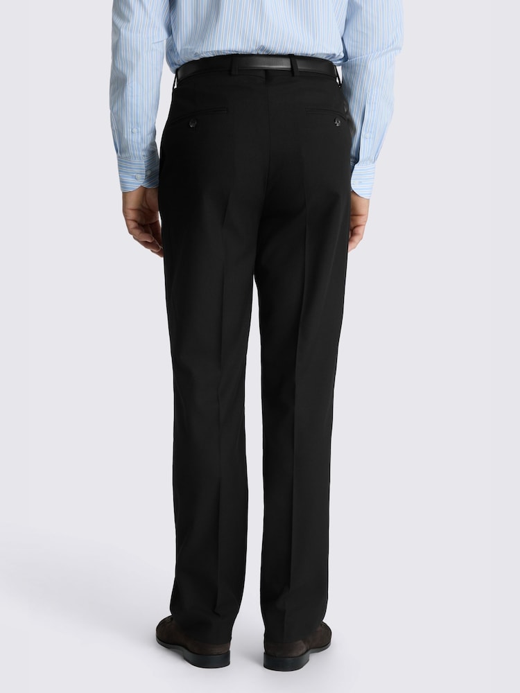 MOSS Black Relaxed Fit Flannel Suit Trousers - Image 2 of 3 MOSS Black Relaxed Fit Flannel Suit Trousers - Image 2 of 3