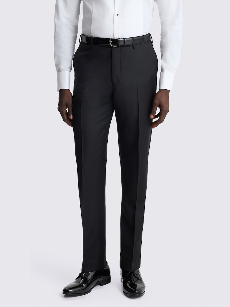 MOSS Black Tailored Fit Wool Twill Suit Trousers - Image 1 of 3 MOSS Black Tailored Fit Wool Twill Suit Trousers - Image 1 of 3