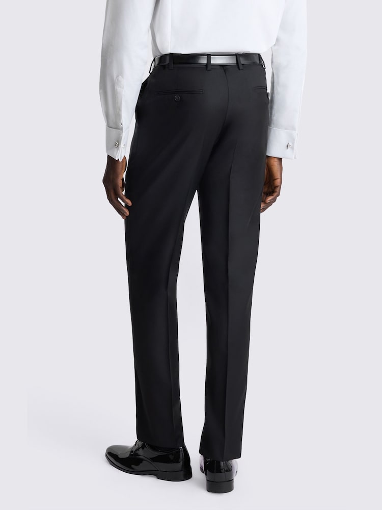MOSS Black Tailored Fit Wool Twill Suit Trousers - Image 2 of 3 MOSS Black Tailored Fit Wool Twill Suit Trousers - Image 2 of 3