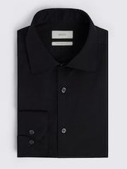MOSS Black Tailored Fit Cotton Sateen Shirt - Image 3 of 3