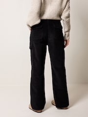 Black Corduroy Cargo Trousers - Image 3 of 4