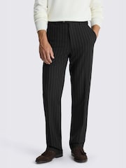 MOSS Brown Relaxed Fit Stripe Suit Trousers - Image 1 of 3