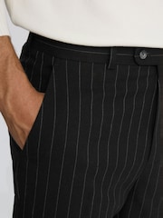 MOSS Brown Relaxed Fit Stripe Suit Trousers - Image 3 of 3