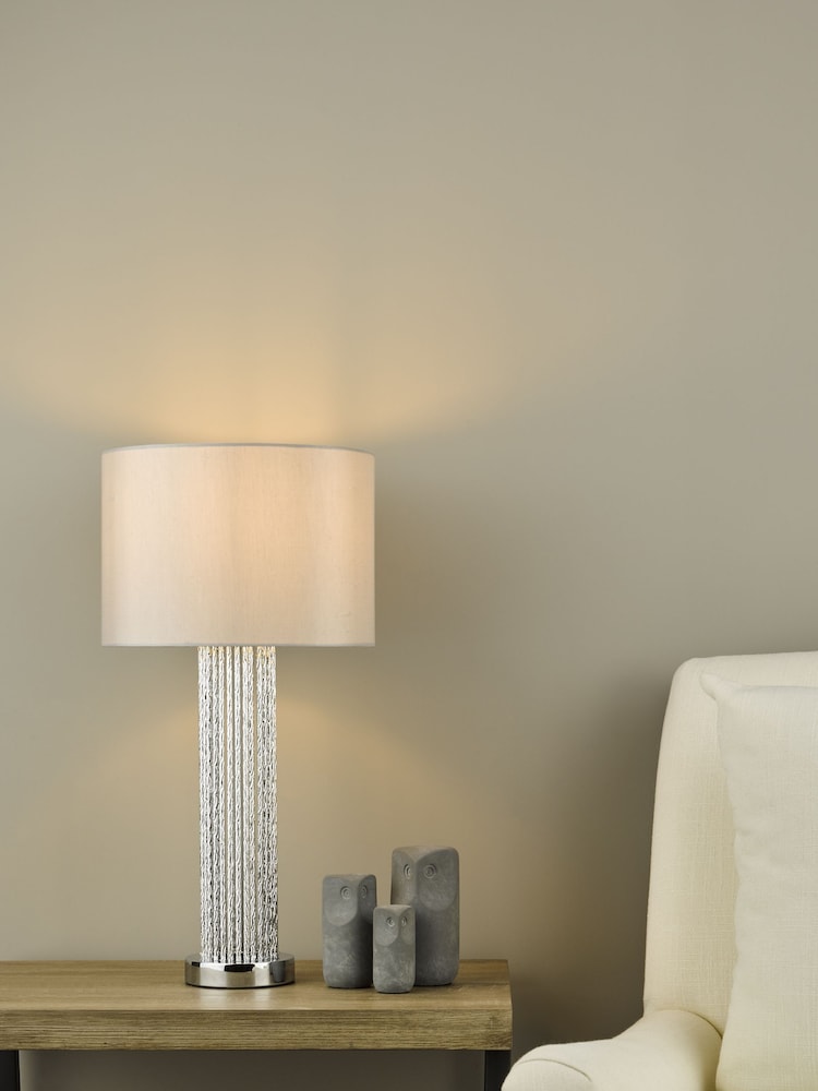 Dar Lighting Silver Lazio Table Lamp - Image 1 of 4