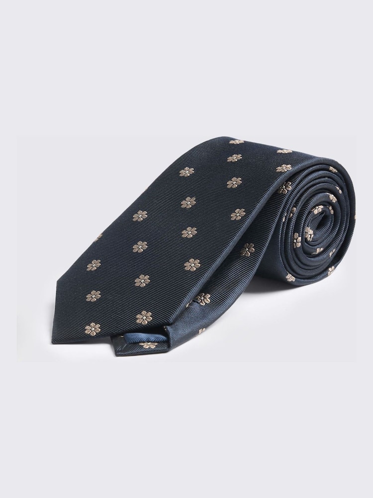 MOSS Blue Silk Floral Tie - Image 1 of 2